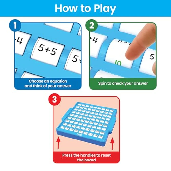 hand2mind Addition Practice Board, Math Facts Games, Number Games, Math Manipulatives Kindergarten, Educational Toys, Kids Learning Toys, Math Centers for Classroom, Preschool Learning Activities by hand2mind - Image 2