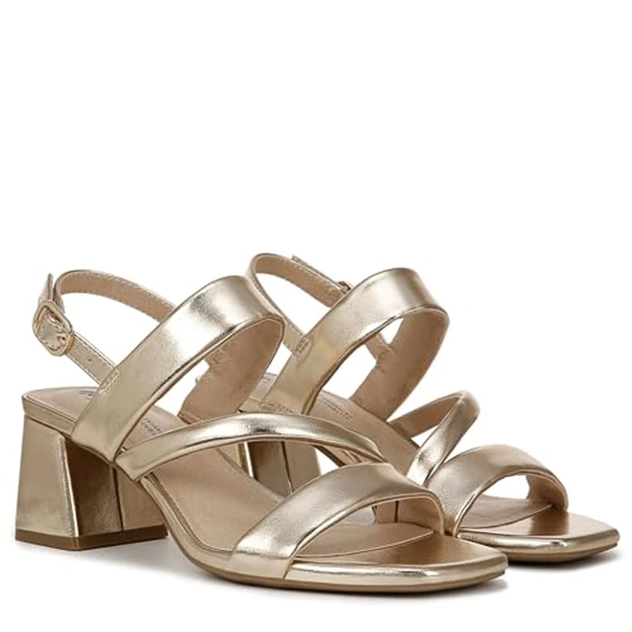 LifeStride Women's Celia Slingback Strappy Dress Sandals Heeled, Gold Metallic, 10 Wide by LifeStride - Image 7