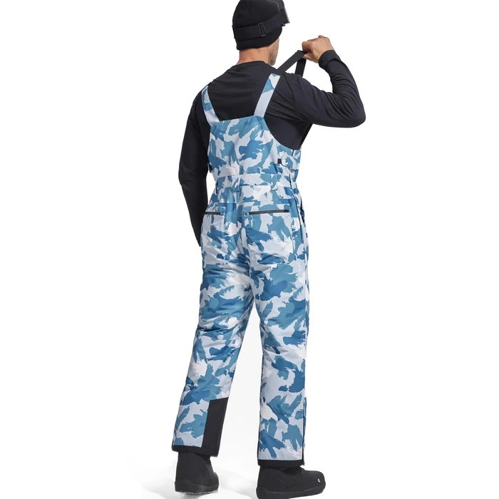 FREE SOLDIER Mens Snow Bibs Ski Pants Softshell Waterproof Insulated Warm Snow Pants Windproof Ski Bib Overalls(Camo Blue 2X-Large/32) by FREE SOLDIER - Image 2