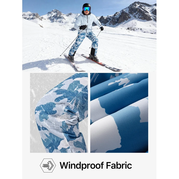 FREE SOLDIER Mens Snow Bibs Ski Pants Softshell Waterproof Insulated Warm Snow Pants Windproof Ski Bib Overalls(Camo Blue 2X-Large/32) by FREE SOLDIER - Image 5