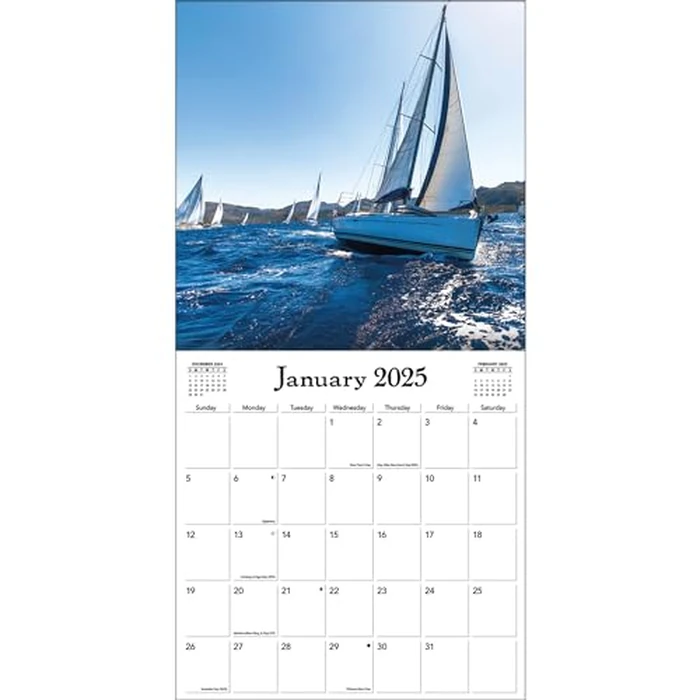 TURNER PHOTOGRAPHIC 2025 Sailboats 12x12 Photo Wall Calendar (25998940049) by Turner Licensing - Image 3