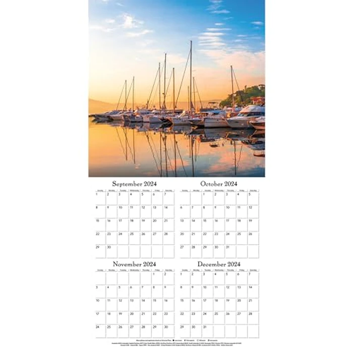 TURNER PHOTOGRAPHIC 2025 Sailboats 12x12 Photo Wall Calendar (25998940049) by Turner Licensing - Image 4
