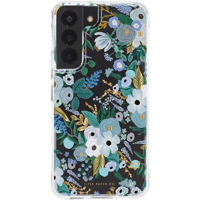 Rifle Paper Co. Floral Phone Case with Antimicrobial for Samsung Galaxy S22 - Garden Party Blue by Rifle Paper Co. - Refurbished - Acceptable condition - US$16.98