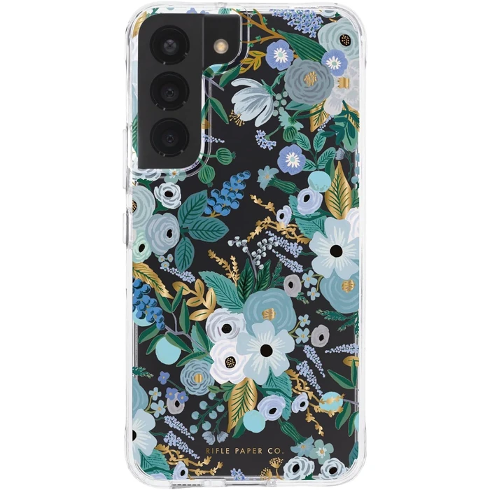 Rifle Paper Co. Floral Phone Case with Antimicrobial for Samsung Galaxy S22 - Garden Party Blue by Rifle Paper Co. - Refurbished - Acceptable condition - US$16.48