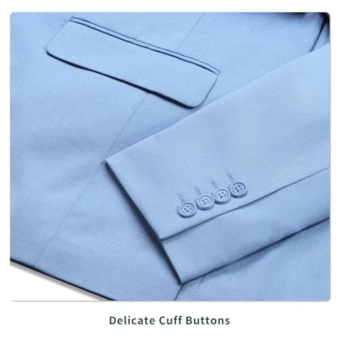 P&L Men's Modern Fit Two-Button Blazer Lightweight Sport Coat Casual Stretch Suit Jacket for Business & Daily Wear by P&L - Image 3