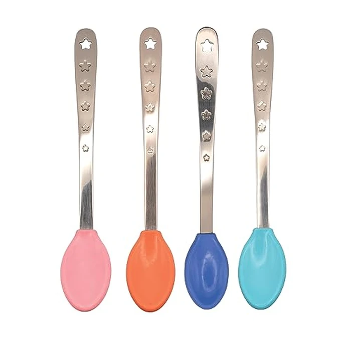 Nuby 2-in-1 Hot Safe Feeding Spoons - (4-Pack) Baby Spoons for Safe Feeding - 4+ Months by Nuby - Used - Like New condition - US$5.09