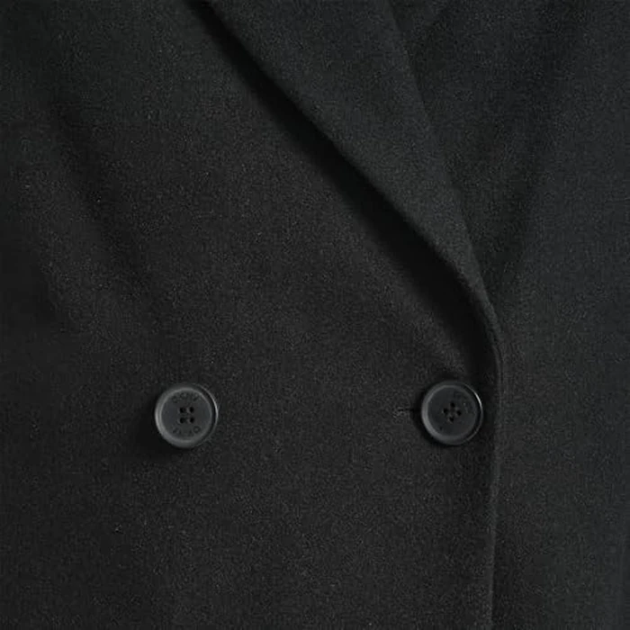 DKNY Women's Faux Wool Walker-Length Double-Breasted Coat - Long Tailored Winter Jacket, Black, S by DKNY - Image 3