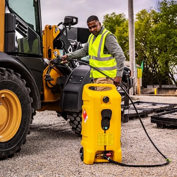 Scepter 14 Gallon Gas Caddy with Electric Fuel Pump, Flo ‘N Go Powered Portable Fuel Tank with Fill-Rite Transfer Pump and 10-Foot Hose for Farm, Marine, Commercial, and Home Use, Yellow by Scepter - Image 3