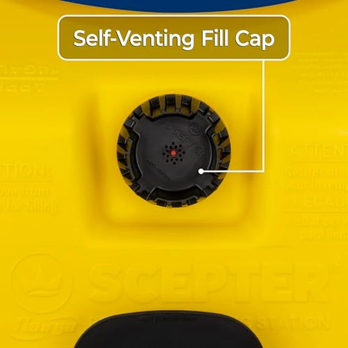 Scepter 14 Gallon Gas Caddy with Electric Fuel Pump, Flo ‘N Go Powered Portable Fuel Tank with Fill-Rite Transfer Pump and 10-Foot Hose for Farm, Marine, Commercial, and Home Use, Yellow by Scepter - Image 6