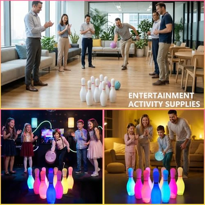 OceanWings Kids Light up Bowling Ball Toys Set,Bowling Pins Toy Game with 10 Pins & 2 Balls Fun Sports Games for Kids Toddler Indoor & Outdoor Boys Girls Children 3 4 5 6 Years by OceanWings - Image 5