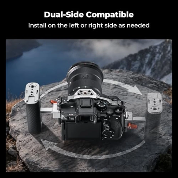 K&F CONCEPT NATO Side Handle with Universal Ergonomic Removable Grip Pad, NATO Rail & 3/8" Screw Dual Mount, 4cm Height Adjustable Built-in 1/4" & 3/8" Threads and Cold Shoe for Camera Cage by K&F CONCEPT - Image 4