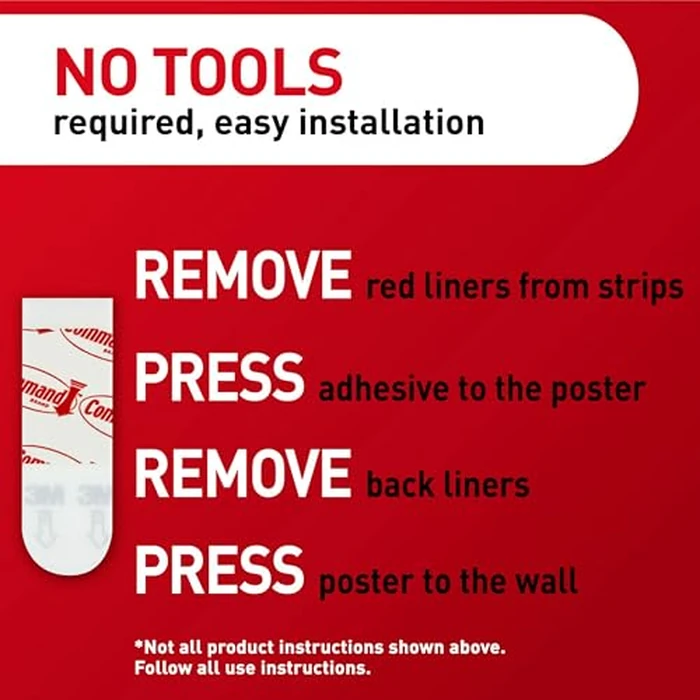 Command Poster Strips, 256 Strips Damage-Free Poster Hangers, No Tools Requried, Great for Home, Room, Wall, Office, and Dorm Decor, White Adhesive by Command - Image 8