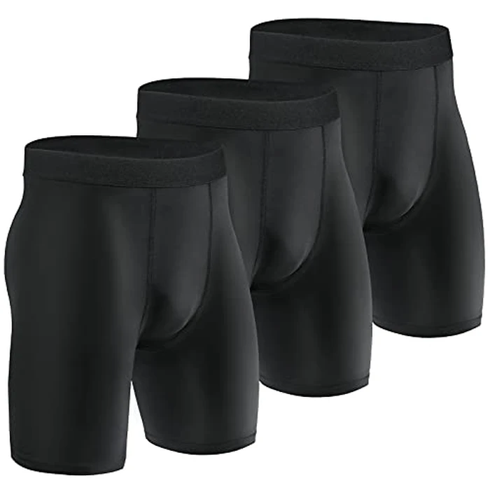 Niksa 3 Pack Compression Shorts Men Quick Dry Black Performance Athletic Shorts-S by Niksa - Used - Like New condition