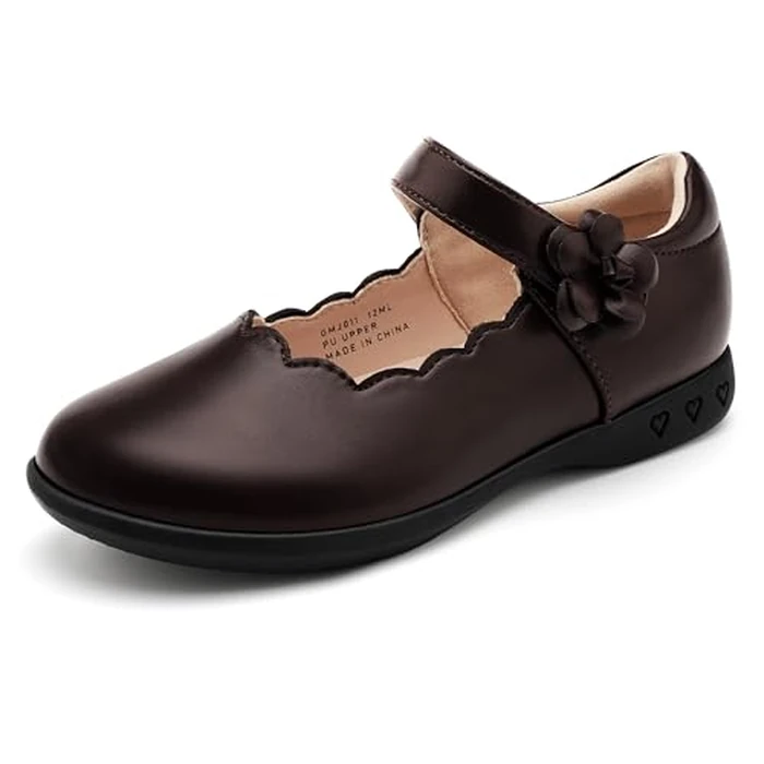 Stelle Girls Mary Jane Shoes Black School Uniform Flats Dress Shoes Oxford Church Music Recitals(Little/Big Kids)(Brown,3ML) by Stelle - Used - Like New condition - US$22.05