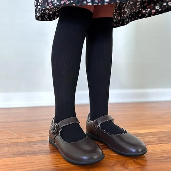 Stelle Girls Mary Jane Shoes Black School Uniform Flats Dress Shoes Oxford Church Music Recitals(Little/Big Kids)(Brown,3ML) by Stelle - Image 2