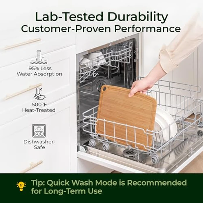 Keechee Dishwasher Safe Bamboo Cutting Board, Lightweight & Durable Wood Cutting Board, Reversible with Juice Groove, Easy to Store & Clean, Ideal Kitchen Gift for Home Cooks by keechee - Image 2