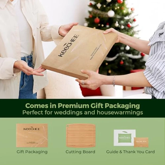 Keechee Dishwasher Safe Bamboo Cutting Board, Lightweight & Durable Wood Cutting Board, Reversible with Juice Groove, Easy to Store & Clean, Ideal Kitchen Gift for Home Cooks by keechee - Image 8