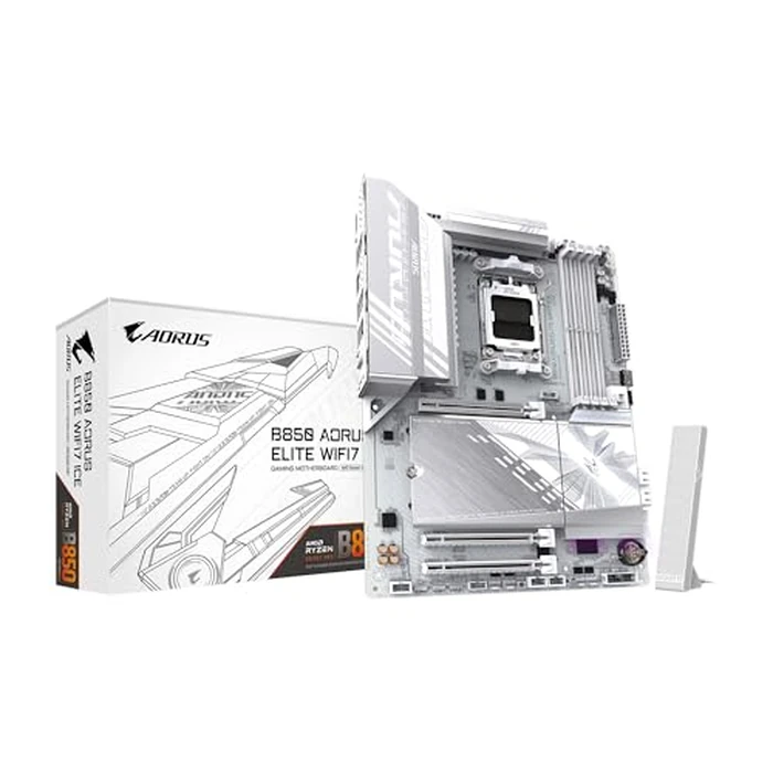 GIGABYTE B850 AORUS Elite WIFI7 ICE AMD AM5 LGA 1718 Motherboard, ATX, DDR5, 3X M.2, PCIe 5.0, USB-C, WIFI7, 2.5GbE LAN, EZ-Latch, 5-Year Warranty by GIGABYTE - Used - Good condition - CA$245.40
