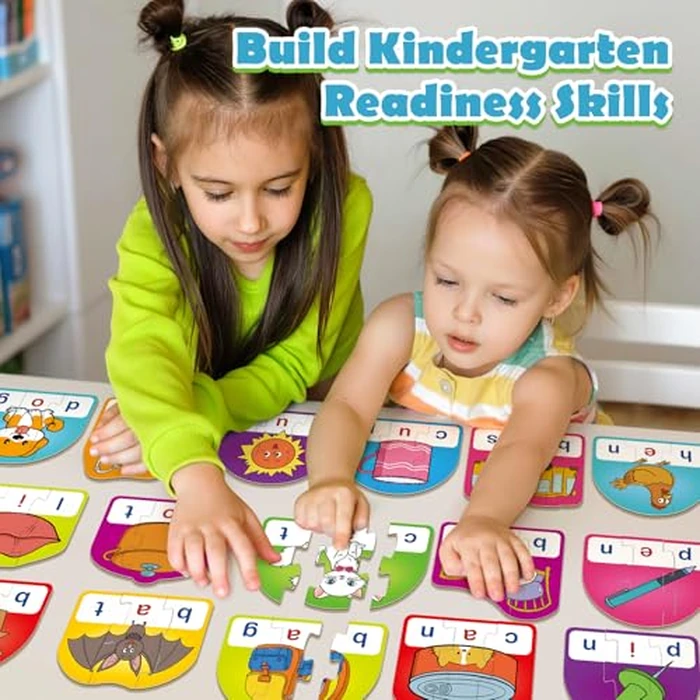 HugHush CVC Puzzle Cards for Kids, Toddler Speech Therapy Toys, 3 Letter Word Puzzle, Reading Spelling Game, Preschool Classroom Must Have by HugHush - Image 3