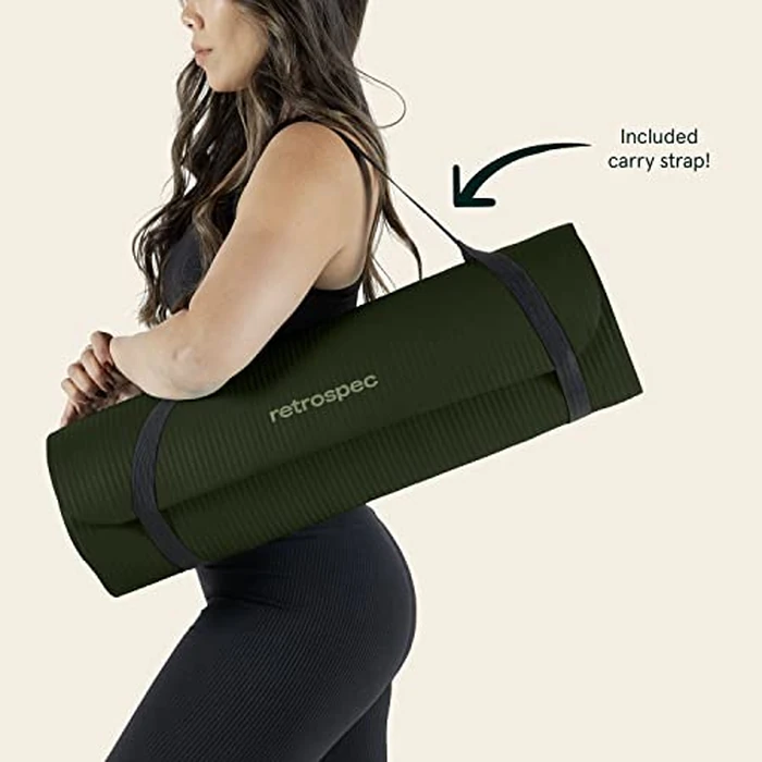 Retrospec Solana Yoga Mat 1/2" Thick w/Nylon Strap for Men & Women - Non Slip Excercise Mat for Yoga, Pilates, Stretching, Floor & Fitness Workouts, Wild Spruce by Retrospec - Image 7