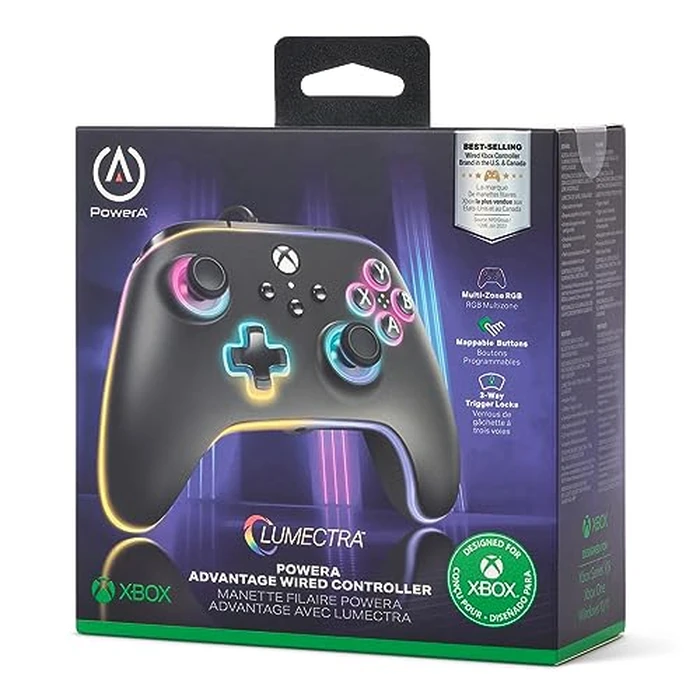PowerA Advantage Wired Controller for Xbox Series X|S with Lumectra - Black, gamepad, wired video game controller, gaming controller, works with Xbox One and Windows 10/11, officially licensed by PowerA - Image 9