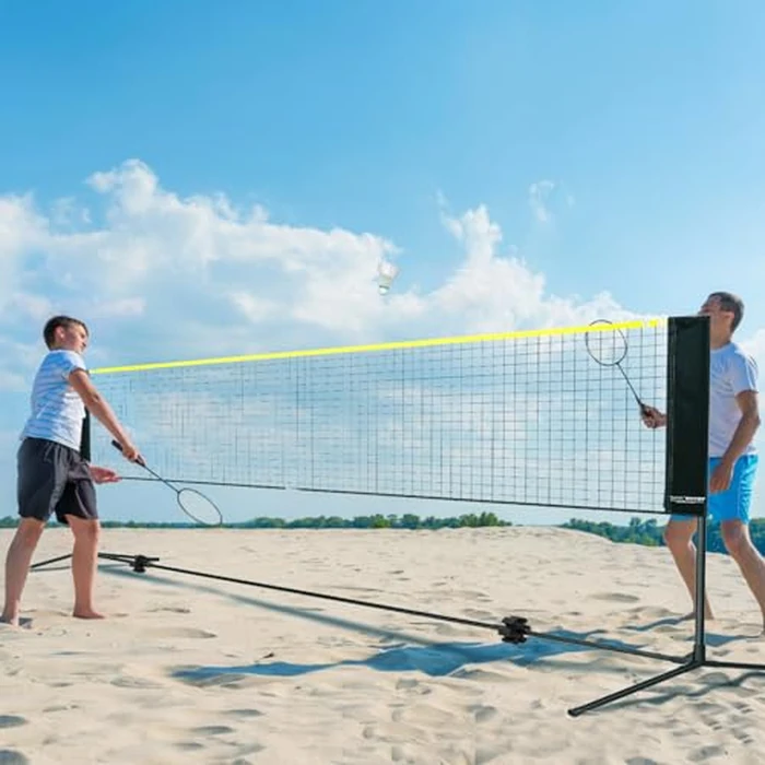 VEVOR Badminton Net, Height Adjustable Volleyball Net, 17ft Wide Foldable Pickleball Net, Portable Easy Setup Tennis Net Set with Poles, Stand and Carry Bag, for Kids Backyard Game Indoor Outdoor Use by VEVOR - Image 8