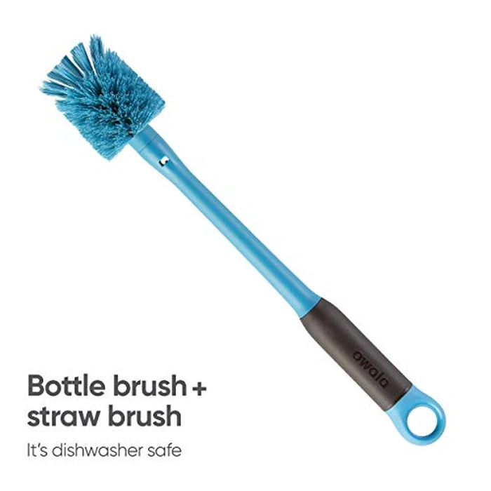 Owala 2-in-1 Water Bottle Brush Cleaner and Water Bottle Straw Cleaner Brush, Water Bottle Brush with Removable Head and Twist n’ Hide Straw Brush, Smokey Blue by Owala - Image 3