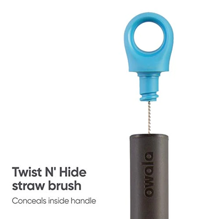 Owala 2-in-1 Water Bottle Brush Cleaner and Water Bottle Straw Cleaner Brush, Water Bottle Brush with Removable Head and Twist n’ Hide Straw Brush, Smokey Blue by Owala - Image 4