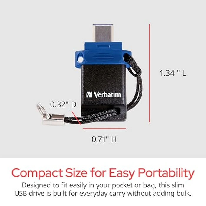 Verbatim 64GB Store ‘n’ Go Dual OTG USB 3.2 Gen 1 Flash Drive for USB-C Devices - 2 in 1 Type C Thumb Drive by Verbatim - Image 6