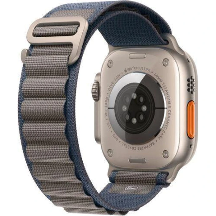 Apple Watch Ultra 2 (Cellular + GPS) - 64GB - 49mm - Titanium Titanium Case with Blue/Grey with Blue Rubber Ocean Band Alpine Loop Band - One Size by Apple - Image 3