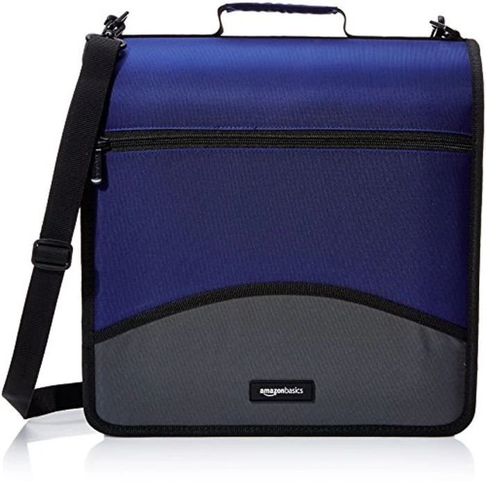 Amazon Basics Durable 3 Ring Zipper Binder for School, O-Ring Closure - Large Capacity, 10.16 cm, Office, Blue by Amazon Basics - Used - Very Good condition