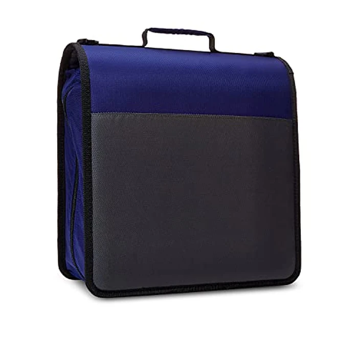 Amazon Basics Durable 3 Ring Zipper Binder for School, O-Ring Closure - Large Capacity, 10.16 cm, Office, Blue by Amazon Basics - Image 2