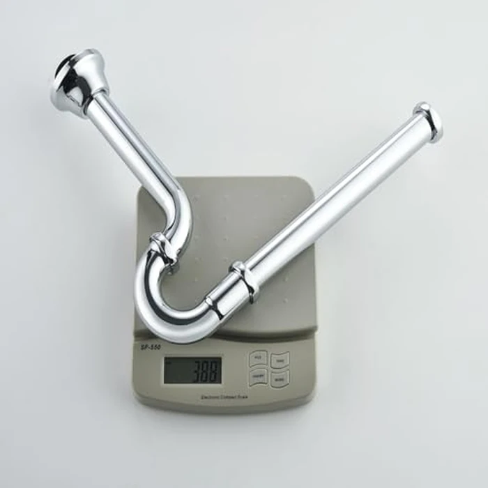 Brass P Trap U-Shape 1 1/4 inch Sink Drain Pipe with Slip Joint Extension Tub,12 inch Vertical Pipe length Adjustable Height Sink Waste Trap Drain Kit Chrome,SE83555C-L by SEABEFORE - Image 7