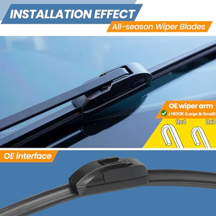 GSPSCN 3 Wipers Replacement for Cadillac XT6 XT5 XT4 2024-2017，Original Equipment Windshield Wiper Blades 24"+20"+12" (set of 3) J hook by GSPSCN - Image 2