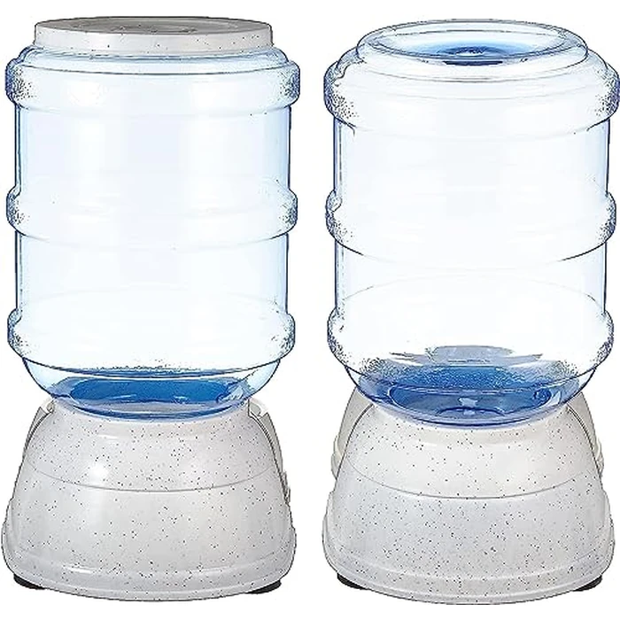 Amazon Basics Automatic Pet Water Dispenser and Gravity Food Feeder Set for Cat and Dog, Easy to Clean, 6-Pound Food Capacity, 1-Gallon, Small, Gray, Pack of 2 by Amazon Basics - Image 5