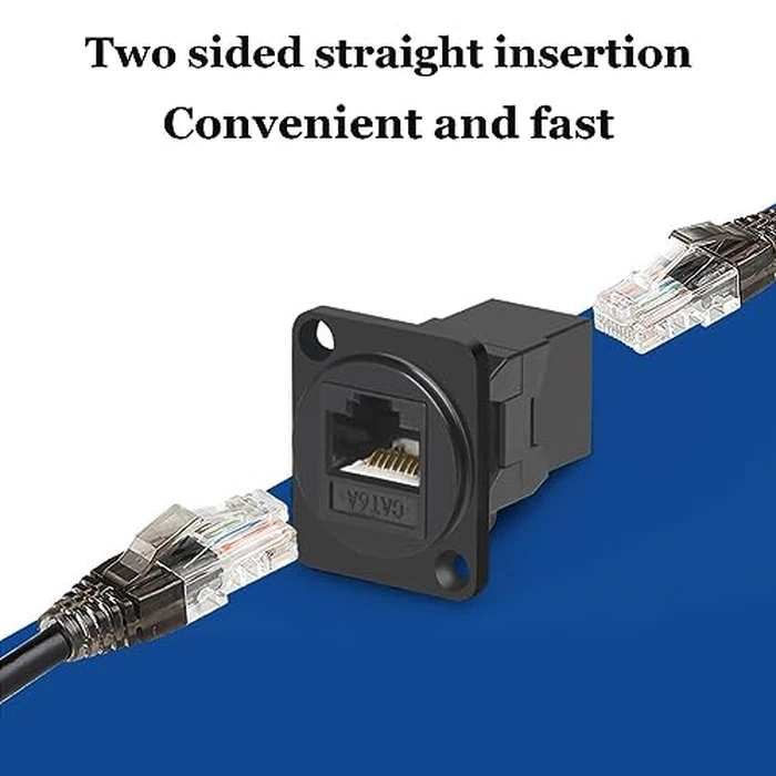 PENGLIN 10PCS D-Type CAT6A Panel Mount Connector, RJ45 Pass-Through Connector Female to Female, RJ45 Ethernet LAN Network Coupler for CAT6a/CAT6/CAT5E/CAT5 by PENGLIN - Image 2