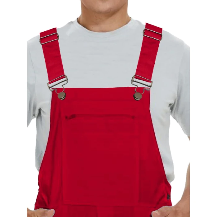 WORK IDEA Men's Bib Overalls,Men's Overalls Workwear Lightweight with Adjustable Straps and Pockets,Red, S by WORK IDEA - Image 4