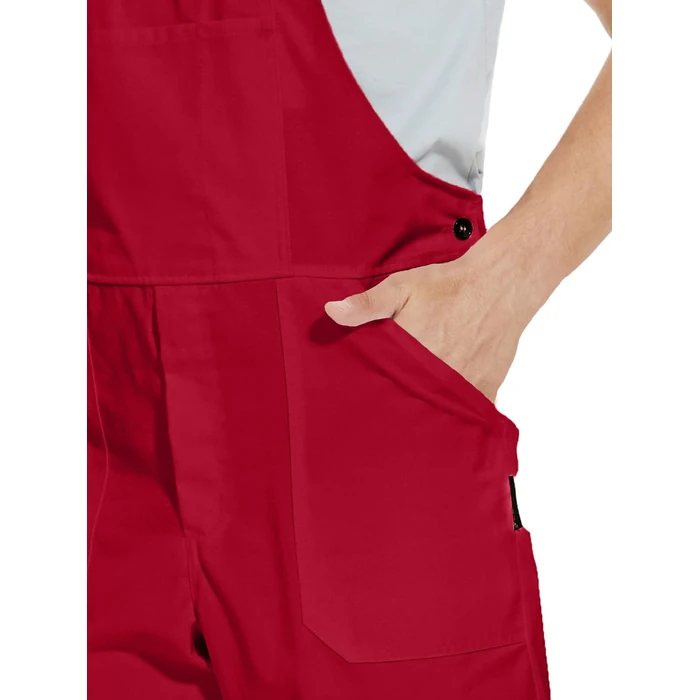 WORK IDEA Men's Bib Overalls,Men's Overalls Workwear Lightweight with Adjustable Straps and Pockets,Red, S by WORK IDEA - Image 5
