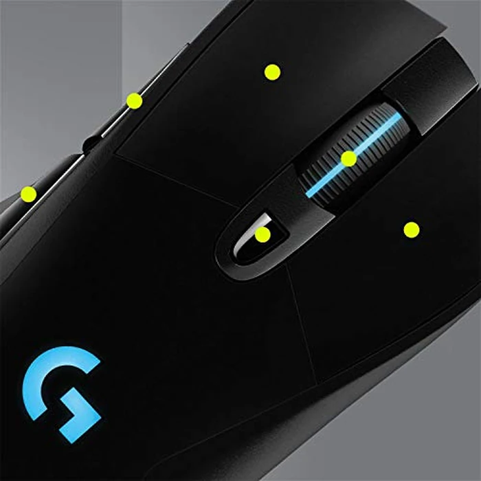 Logitech G703 Lightspeed Wireless Gaming Mouse w/Hero 25K Sensor, LIGHTSYNC RGB, POWERPLAY Compatible, Lightweight 95g+10g Optional, 100-25,600 DPI, Rubber Side Grips - Black by Logitech G - Image 5