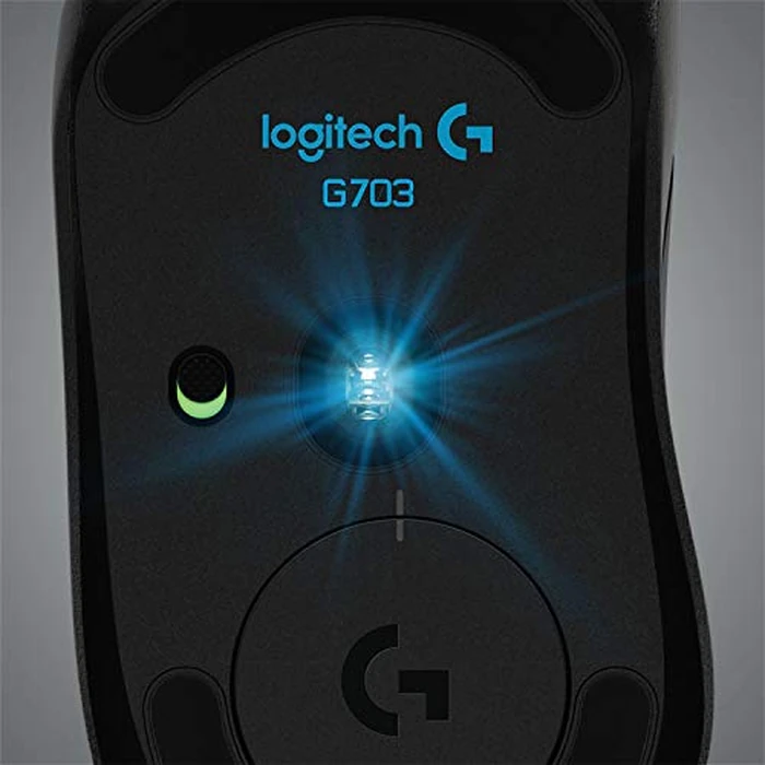 Logitech G703 Lightspeed Wireless Gaming Mouse w/Hero 25K Sensor, LIGHTSYNC RGB, POWERPLAY Compatible, Lightweight 95g+10g Optional, 100-25,600 DPI, Rubber Side Grips - Black by Logitech G - Image 6