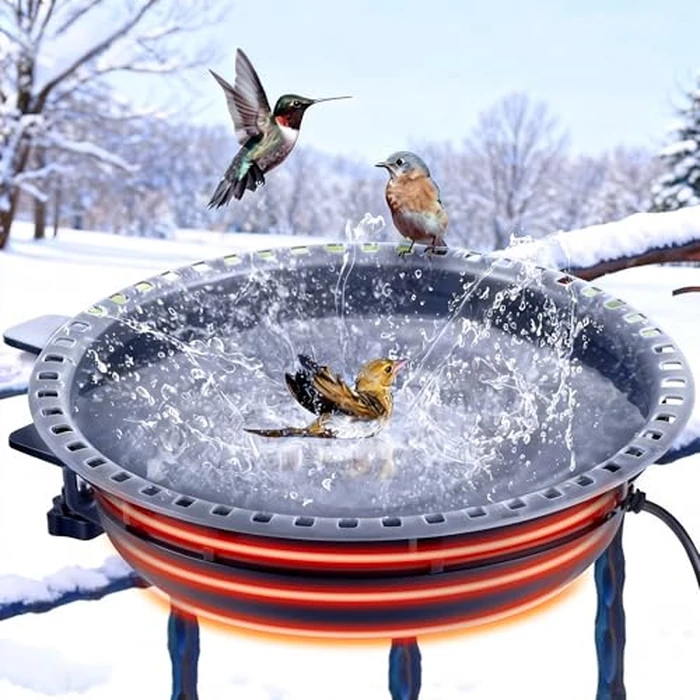 Saillong Bird Baths for Outdoors, Bird Bath Bowl Water Feeder Outdoor for Hummingbirds for Garden Yard Patio Lawn, Ideal for Attracting Birds(Deck Mounted Style) by Saillong - Used - Very Good condition