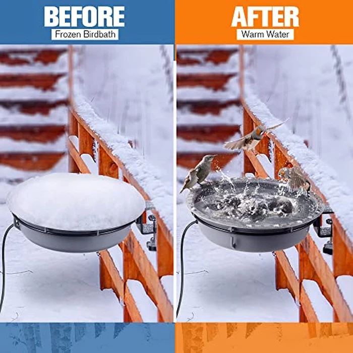 Saillong Bird Baths for Outdoors, Bird Bath Bowl Water Feeder Outdoor for Hummingbirds for Garden Yard Patio Lawn, Ideal for Attracting Birds(Deck Mounted Style) by Saillong - Image 4