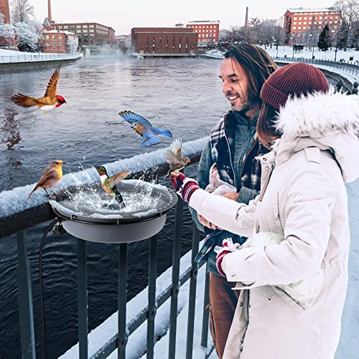 Saillong Bird Baths for Outdoors, Bird Bath Bowl Water Feeder Outdoor for Hummingbirds for Garden Yard Patio Lawn, Ideal for Attracting Birds(Deck Mounted Style) by Saillong - Image 7