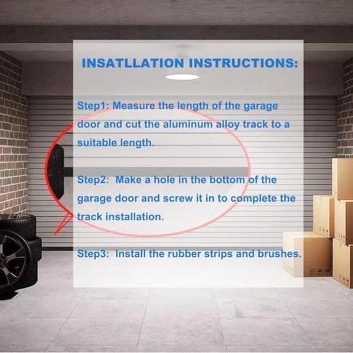 Duzzy Universal Garage Door Seals Kit, Weatherproofing Bottom Rubber with Brush and Aluminum Track Retainer, U Shape+O Ring Heavy Duty Weatherproof Parts (16.5 Feet) by Duzzy - Image 7