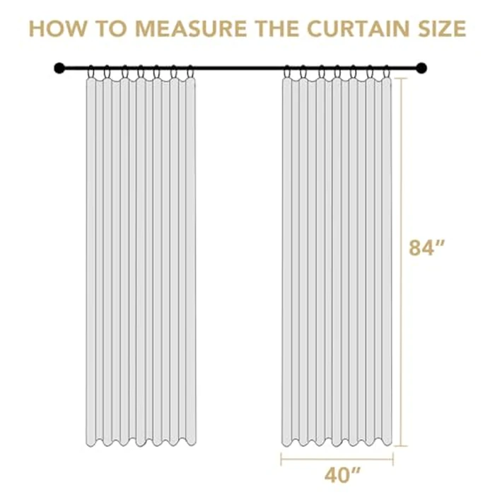 H.VERSAILTEX Pinch Pleated Full Blackout Curtains Linen Blended Chenille Blackout Curtains 84 inch Length 2 Panels Bedroom Thermal Insulated Farmhouse Neutral Track Drapes with Hooks, Heather Cloud by H.VERSAILTEX - Image 2