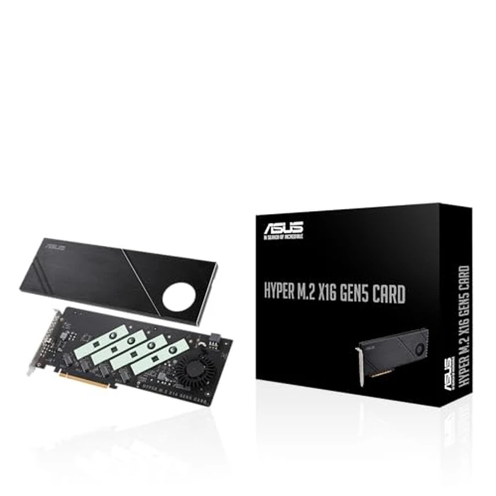 ASUS Hyper M.2 x16 Gen5 Card (PCIe 5.0/4.0) Supports Four NVMe M.2 (2242/2260/2280/22110) Devices up to 512 Gbps for AMD and Intel(R) Platform RAID Functions. by Asus - Used - Very Good condition - CA$89.54