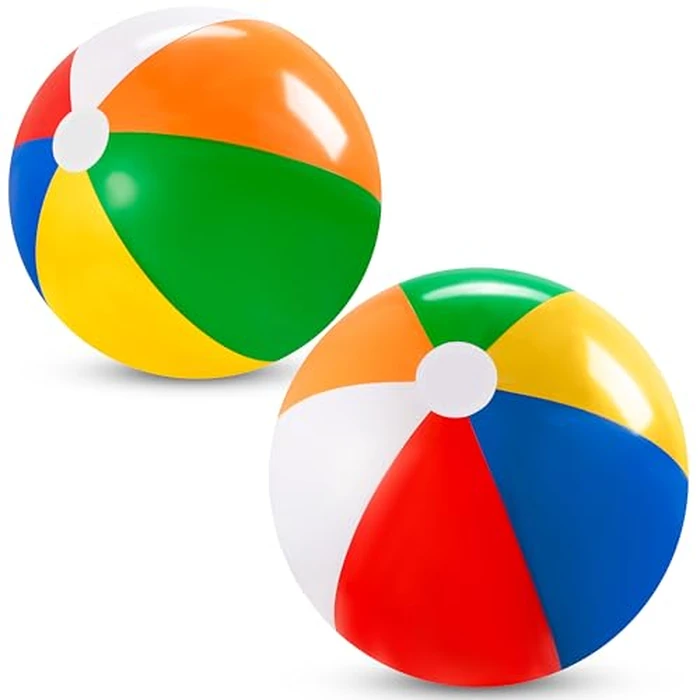 JOYIN 2-Pack 20" Beach Balls - Pool Toys Large Inflatable Beach Ball Swimming Pool Water Games, Classic Rainbow Color Beachball Luau Birthday Decorations Party Supplies Party Favors Gifts by JOYIN - Used - Like New condition