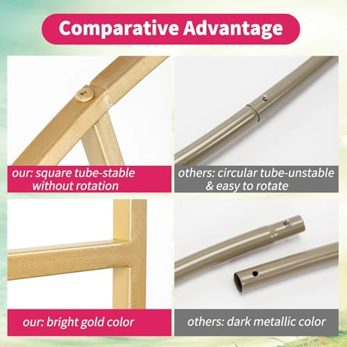 Gawicpy U-Shaped Metal Arched Flower Rack Perfect for Wedding Decorations and Celebrations 7.2 x 4.2 FT Wedding Arch Frame for Birthdays, Parties, and More (Gold) by Gawicpy - Image 4