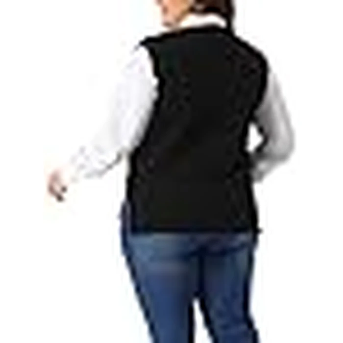 Agnes Orinda Plus Size Sweater Vest for Women V Neck Knit Vests Solid Classic Sleeveless Pullover Sweaters Tops 2X Black by Agnes Orinda - Image 9