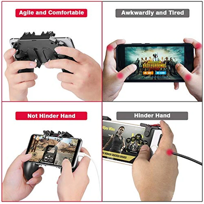 DELAM Mobile Game Controller for iPhone & Android, Pubg Mobile Controller with Cooling Fan, Phone Triggers for Gaming, Gaming Grip Joystick Gamepad Shoot Aim Keys for 4.7-6.5" Phone by DELAM - Image 5